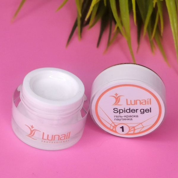 Lunail  "Spider gel 1" Гель-краска паутинка  белая 5мл