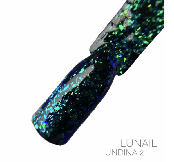 Lunail UNDINA 02. Трёхфазный гель для моделирования с хлопьями ЮКИ 15 мл
