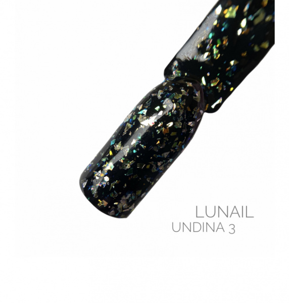 Lunail UNDINA 03. Трёхфазный гель для моделирования с хлопьями ЮКИ 15 мл