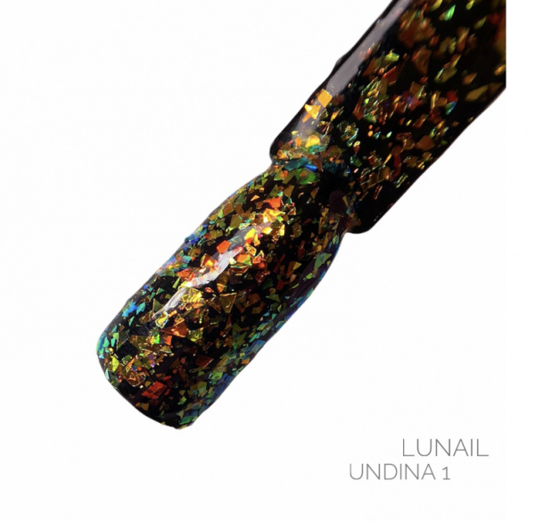 Lunail UNDINA 01 . Трёхфазный гель для моделирования с хлопьями ЮКИ 15 мл